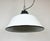 Gray Industrial White Enamel and Cast Iron Pendant Light, 1960s For Sale - Image 8 of 17