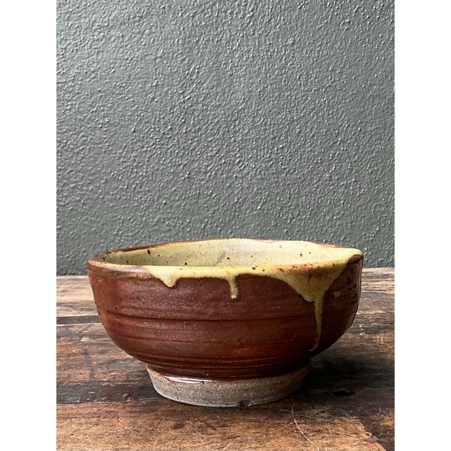 Vintage Original Studio Pottery Drip Glaze Bowl For Sale - Image 11 of 12