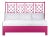 Lattice Back Platform Bed King, Hot Pink For Sale