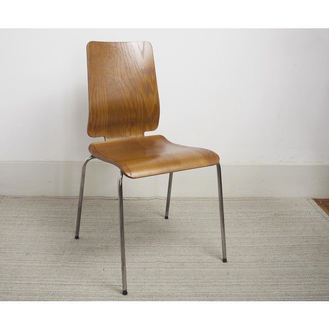 Wood Vintage Scandinavian Stackable Teak Gilbert Teak Chairs from Ikea, 1990s, Set of 6 For Sale - Image 7 of 11