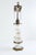 Exceptional Pair of White Milk Glass Oil Table Lamps, Mounted on Gilded Bronze and Electrified. Each lamp features hand...