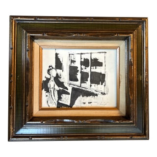Contemporary Original Stephen Heigh Abstract Black & White Nude Female Figure Painting For Sale