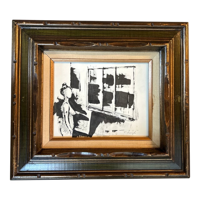Contemporary Original Stephen Heigh Abstract Black & White Nude Female Figure Painting For Sale