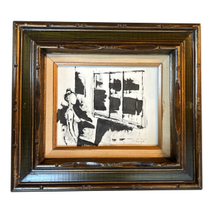 Contemporary Original Stephen Heigh Abstract Black & White Nude Female Figure Painting