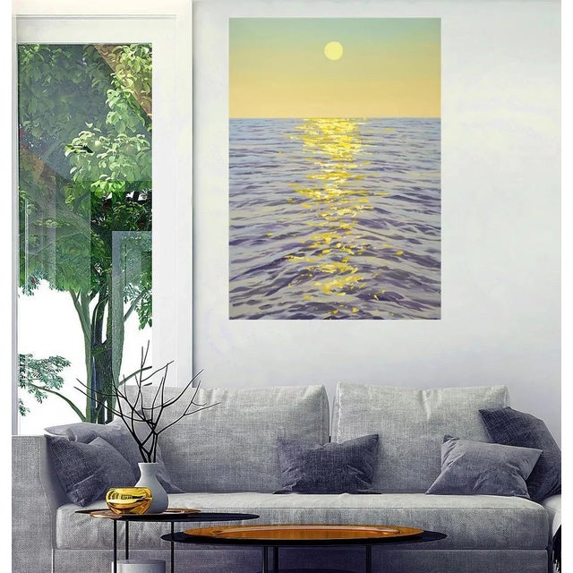 Early 21st Century Golden Light.Modern Original Hand Painting. For Sale - Image 10 of 10