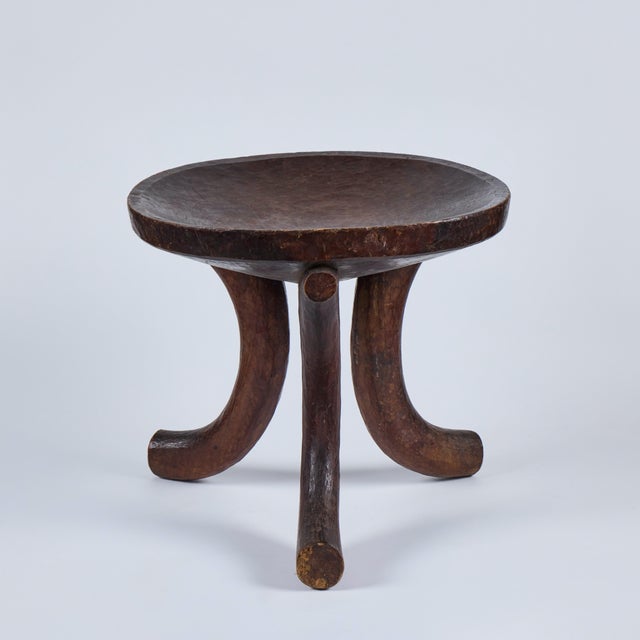 Trio of Vintage African Stools (Ethiopian) For Sale In Los Angeles - Image 6 of 17