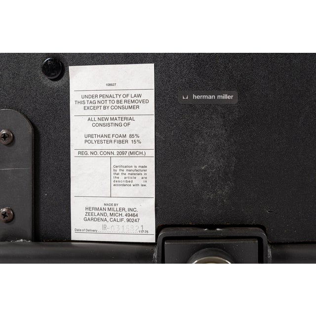Pair Eames Herman Miller Time Life Black Leather Office Chairs 1980s For Sale - Image 9 of 17