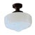 Antique Milkglass Flushmount Ceiling Light on Rustic Holder For Sale - Image 4 of 6