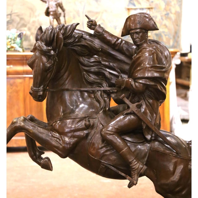 French Important Early 20th Century French Bronze Sculpture of Napoleon on Horseback For Sale - Image 3 of 13