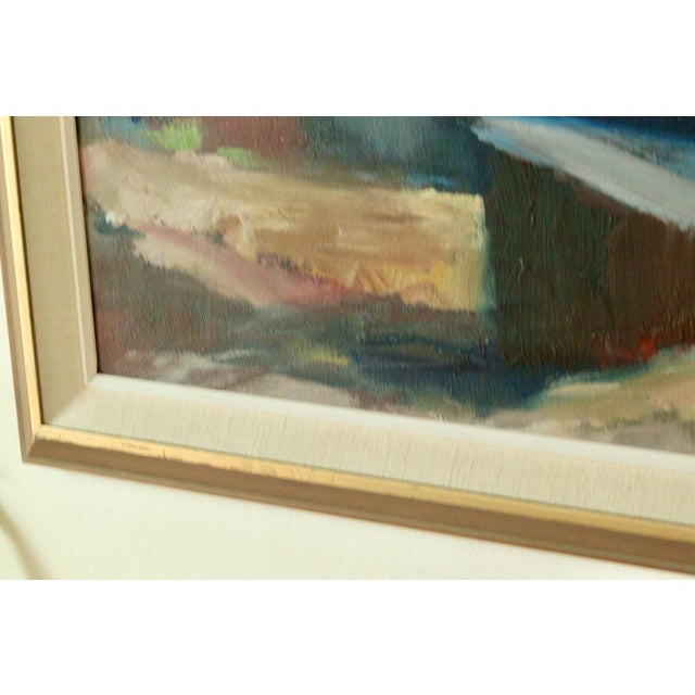 Valdemar Öberg, Landscape with Buildings, 1960s, Oil on Canvas, Framed For Sale - Image 9 of 11
