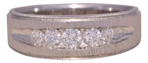 The LeMans Classic: Leman's Signed Natural Diamond Ring in White Gold