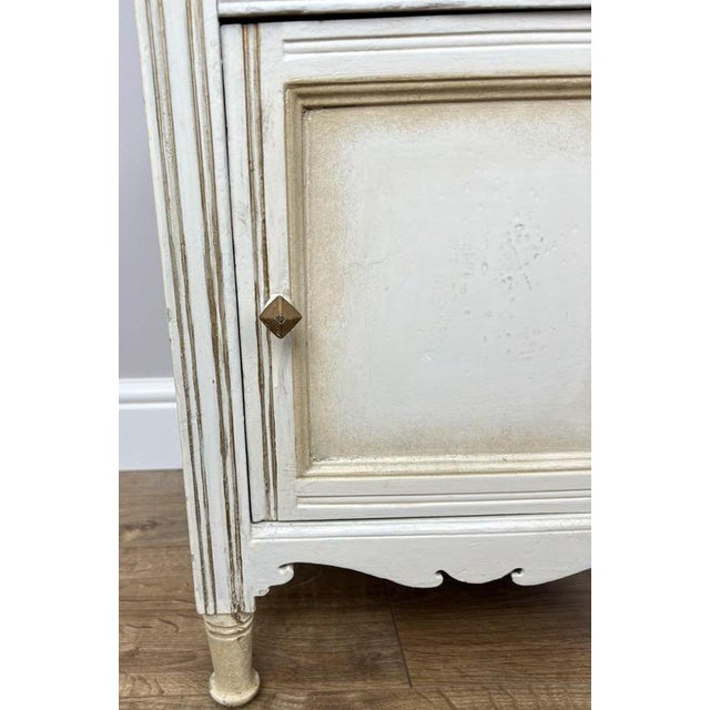 Antique French Oak Bedside Table with Marble Top For Sale - Image 9 of 14