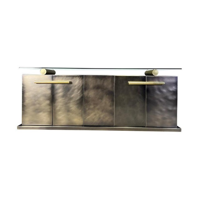 Vintage Brass Credenza attributed to Belgochrom, 1980s For Sale - Image 14 of 14