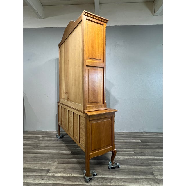 1960s 1960s Mid Century Belgian Oak Display Cabinet For Sale - Image 5 of 11