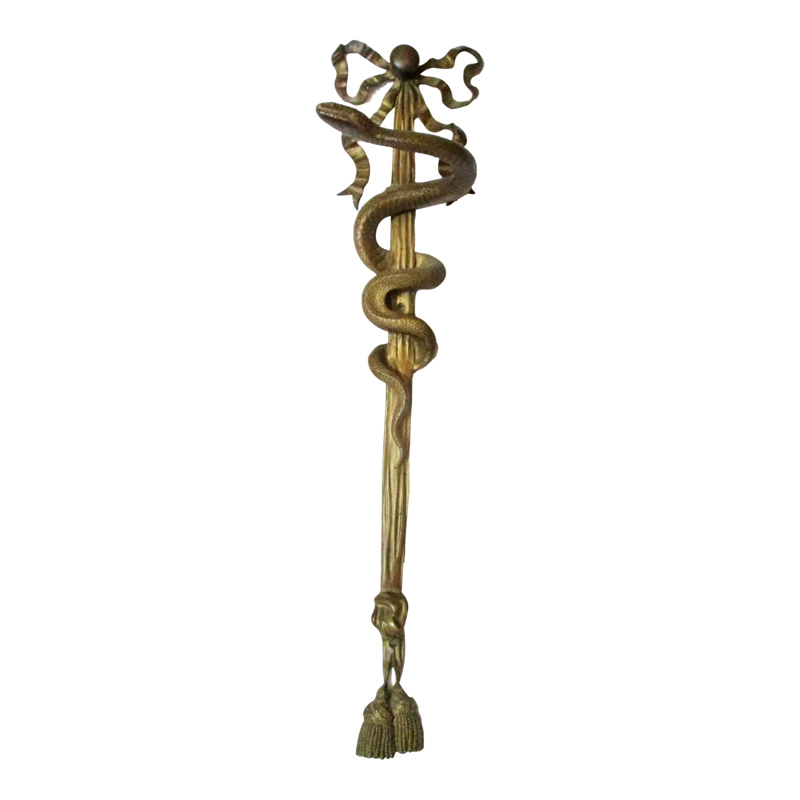 19th Century Bronze Snake Curtain Tie Back | Chairish