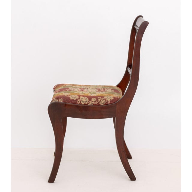 Wood Duncan Phyfe Style Lyre Back Mahogany Side Chair For Sale - Image 7 of 8