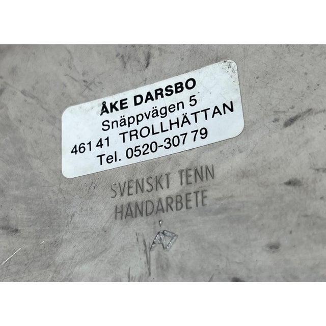 Metal Vintage Swedish Metal Plate from Svensk Tenn For Sale - Image 7 of 11