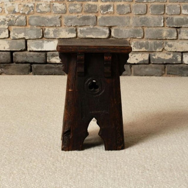 Gothic 19th Century French Oak Neo Gothic Stool For Sale - Image 3 of 7