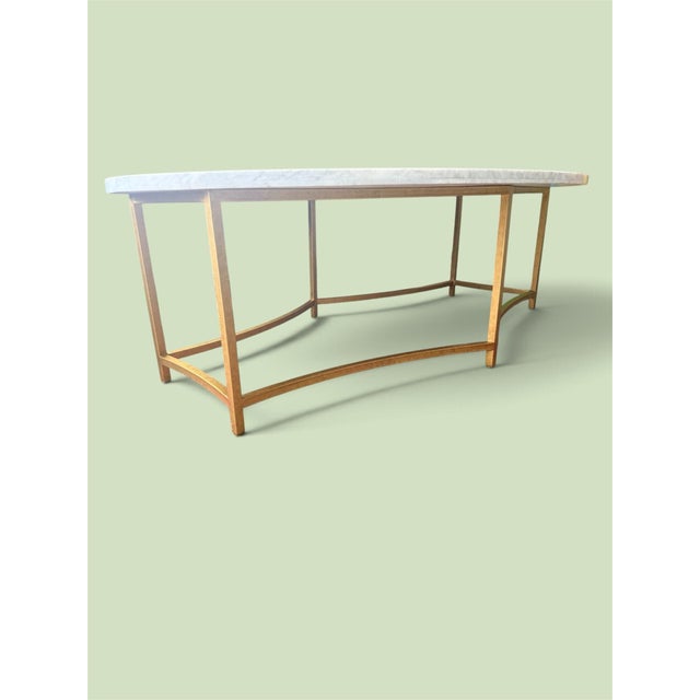 Shabby Chic Vintage Marble Coffee Table For Sale - Image 3 of 9