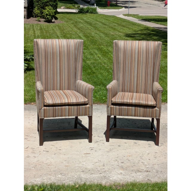 Late 20th Century Late 20th Century Pair of Handmade Deleware Host Chairs by Hickory Chair For Sale - Image 5 of 10