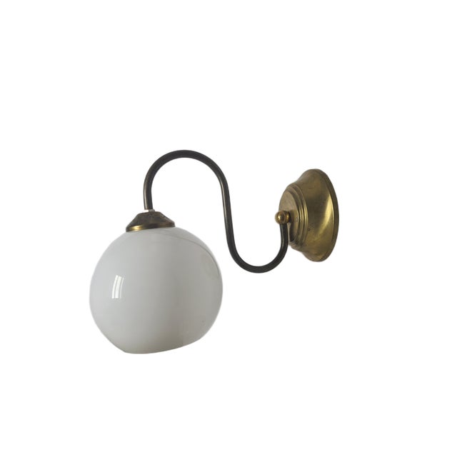 Goldenrod Art Deco Metal Wall Lamp, Poland, 1950s For Sale - Image 8 of 8