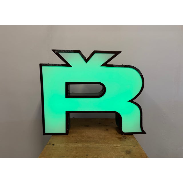 Large Vintage Illuminated Advertising Letter Ř, 1960s For Sale - Image 17 of 18