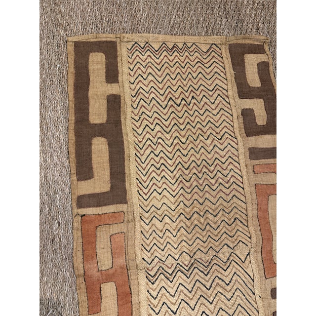 1980s Authentic Hand-Woven Kuba Textile For Sale - Image 4 of 7