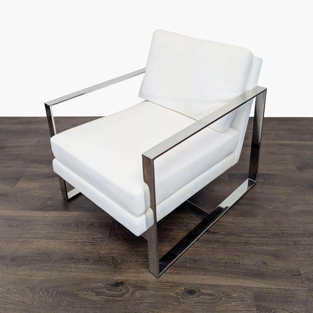 Restoration Hardware Restoration Hardware Modern Lounge Chair With Ottoman For Sale - Image 4 of 11