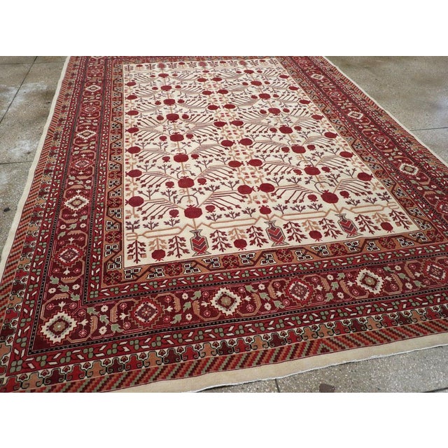 Galerie Shabab Collection Mid-20th Century Vintage East Turkestan Khotan Room Size Carpet For Sale In New York - Image 6 of 8