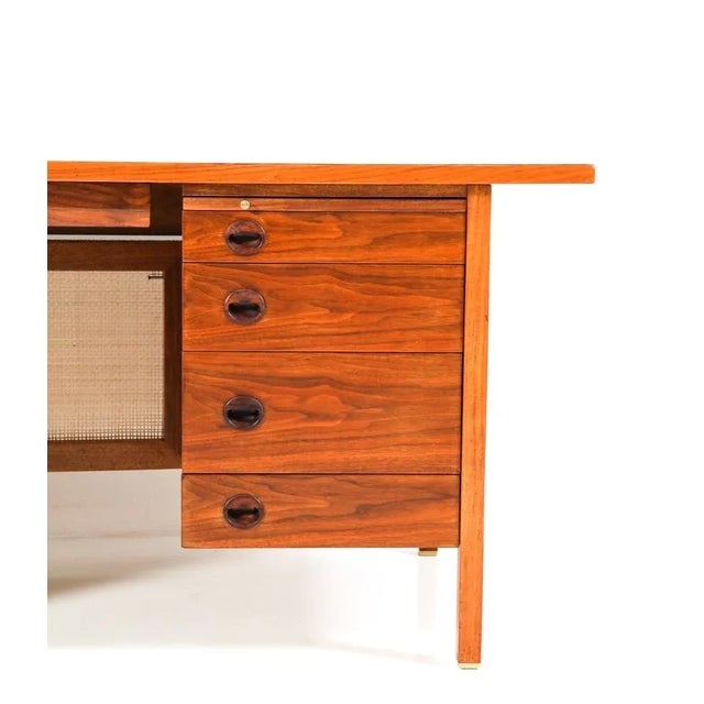 Mid-Century Modern Walnut Executive Desk by Edward Wormley for Dunbar, 1950s For Sale - Image 11 of 17
