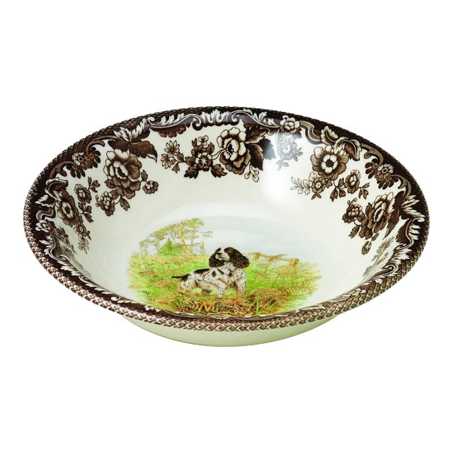 Spode Woodland Dogs Ascot Cereal Bowl 8", English Springer Spaniel For Sale