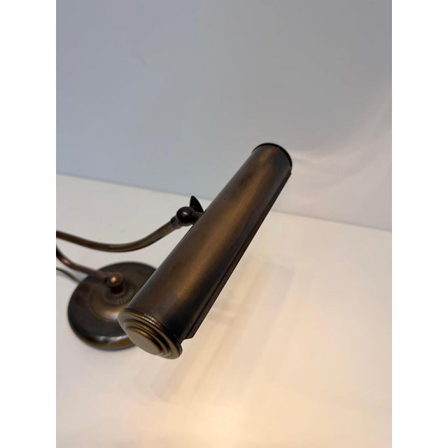 Vintage Adjustable Brass Desk Lamp For Sale - Image 3 of 7