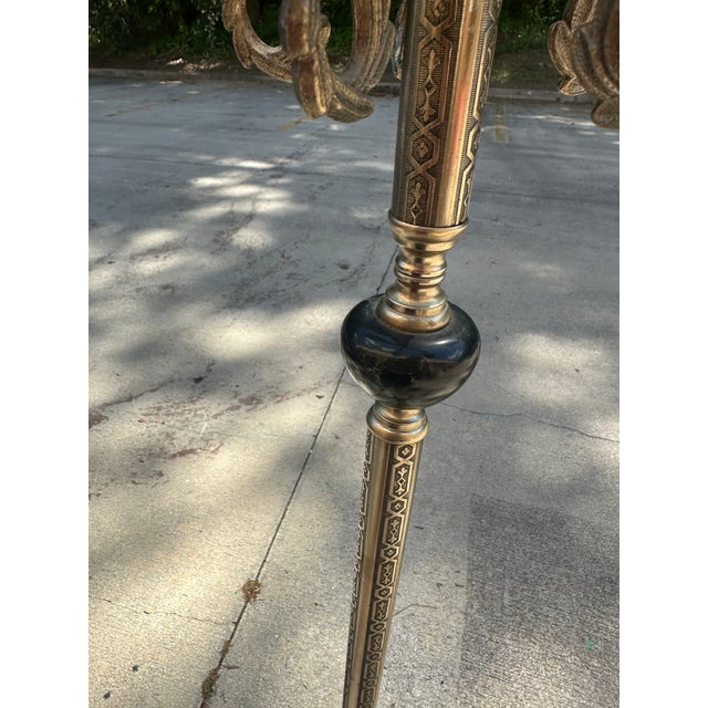 Metal 1970s Silver Candelabra Floor Lamp With Claw Feet For Sale - Image 7 of 12