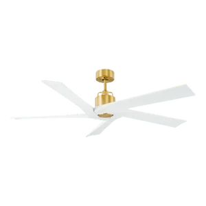 Sean Lavin by Visual Comfort Fan Aspen 56" Ceiling Fan in Burnished Brass and Matte White