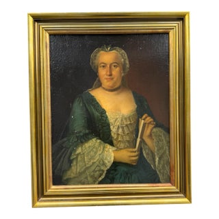 Antique Victorian Gilt Framed Oil Painting on Board of a Noble Woman For Sale