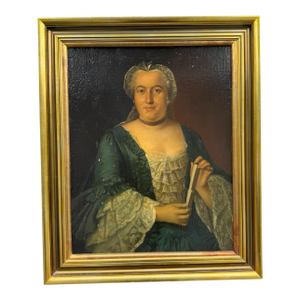 Antique Victorian Gilt Framed Oil Painting on Board of a Noble Woman