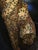 Metal 1990s Large Scale Geometric Metal Gold Patina Pouncing Leopard Sculpture on Black Plinth For Sale - Image 7 of 9