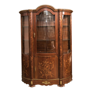 Italian Marquetry Glazed Cabinet