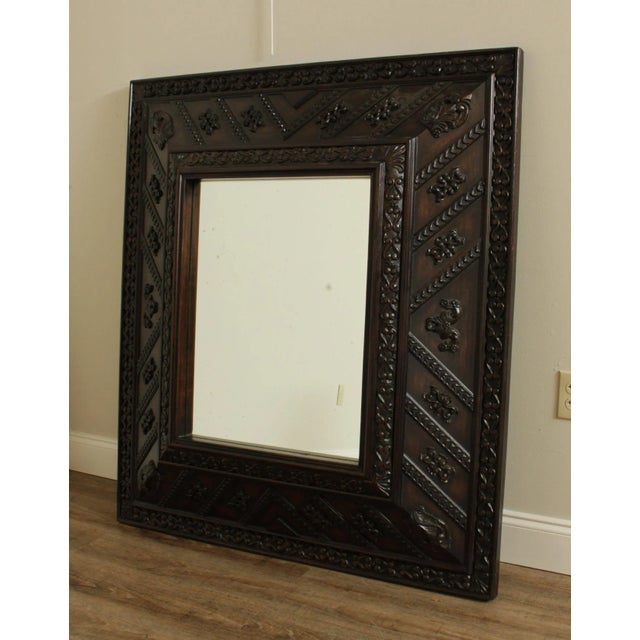 High Quality Large Carved Wood Frame with Antique Style Distressed Mirror
