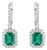Natural 1.90cts Emerald & 0.72cts Diamond Earring in 14k White Gold For Sale