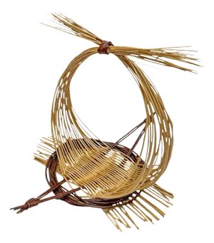 Vintage Wicker and Rattan Basket Centerpiece, 1970s