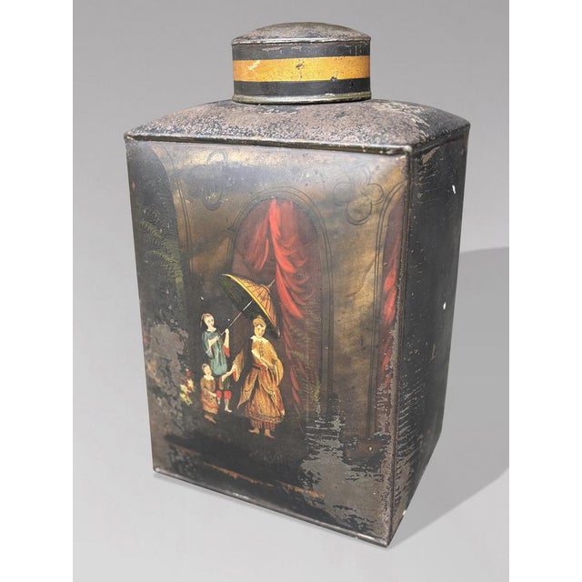 William IV Painted Toleware Tea Canisters, 1830s, Set of 3 For Sale - Image 4 of 8