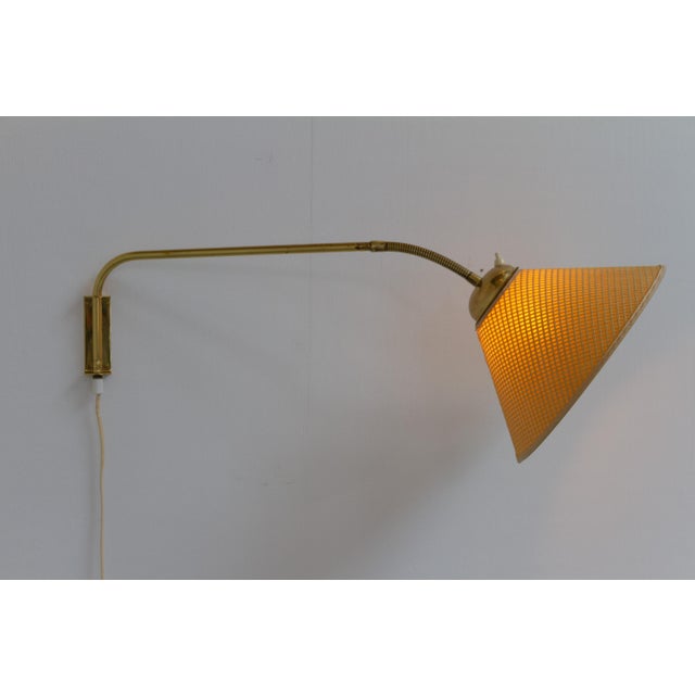 Swedish Swivel Arm Brass Wall Lamp by EAE, 1950s For Sale - Image 9 of 18