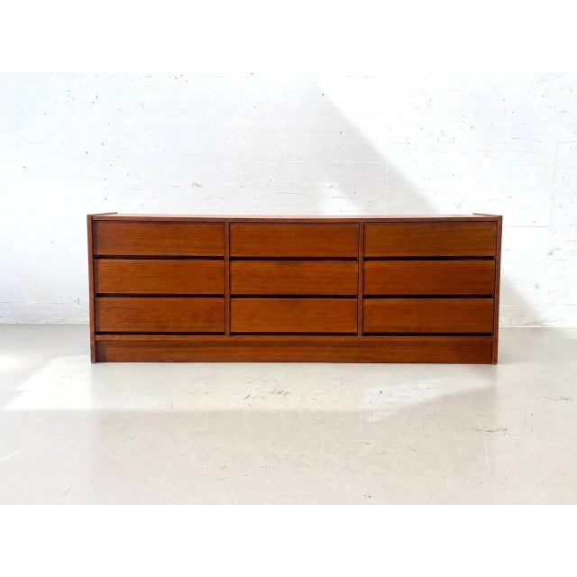 Long Mid-Century Danish Teak Chest of Drawers, 1960s For Sale - Image 10 of 12