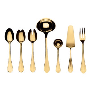 Mepra Dolce Vita 7-Piece Serving Set, Mirror Oro For Sale