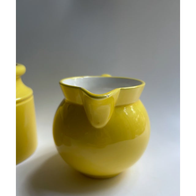 Savoir Vivre Yellow Ceramic Sugar & Creamer Set, 1980's For Sale - Image 13 of 18