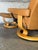 Ekornes Stressless Tan Leather Lounge Chair With Ottoman Mid-Century Modern 1980s For Sale - Image 9 of 13