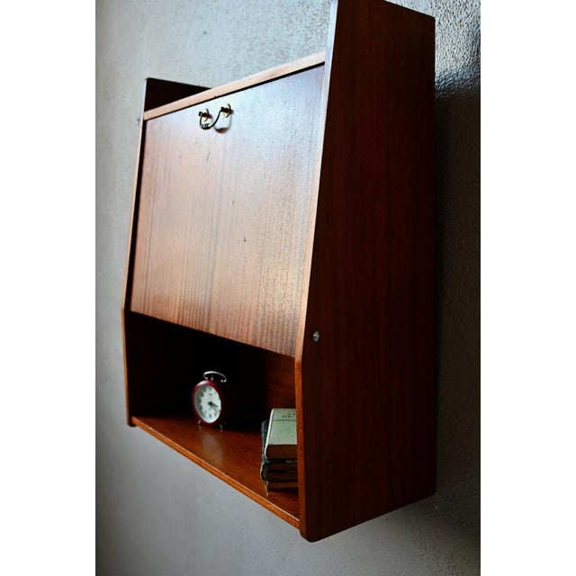 1960s Scandinavian Wall-Mounted Secretary Desk, 1960s For Sale - Image 5 of 18