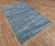 Textile Recycled Denim Blue Hand Woven Cotton Boho Rug For Sale - Image 7 of 10