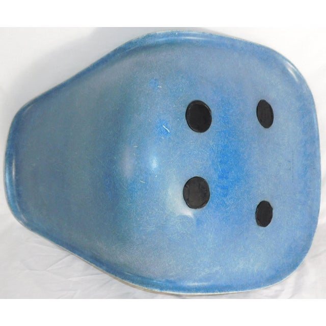 1960s Vintage Elephant Grey (Aka Blue) Herman Miller Rar Fiberglass Rocking Chair With Chrome Legs For Sale - Image 16 of 18